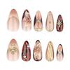 Le Fan 3D Floral Almond Bow False Nails - Nail Art Tips