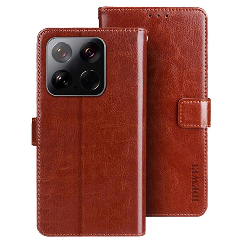 IDEWEI For Xiaomi 15 Stand Case Crazy Horse Texture Leather Phone Cover