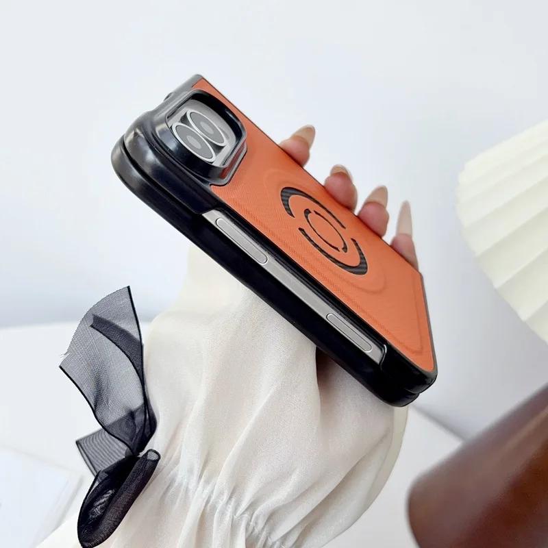 Fabric Leather Magnetic Phone Case for IPhone Duo 18 Fold 18Duo Ultra Anti-drop for Magsafe Wireless Charging Funda Back Cover