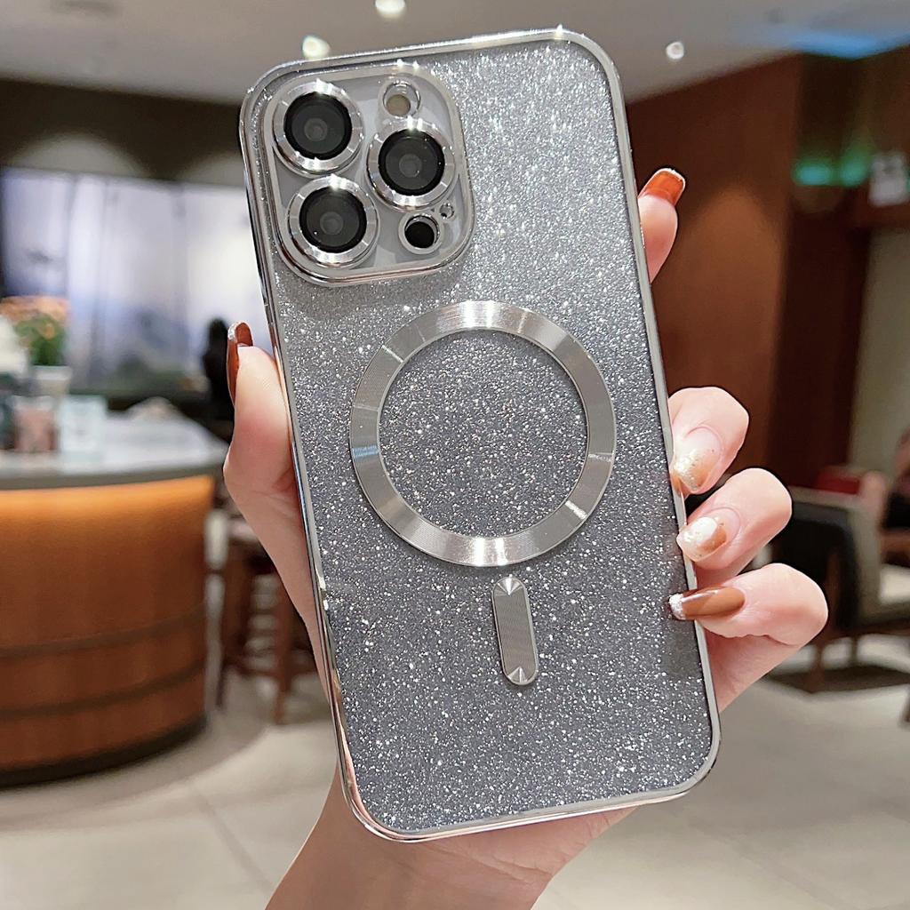 Applicable To Iphone11promax Mobile Phone Case Apple 11p Electroplated CD Pattern Magnetic Mobile Phone Case 11 Gradual Change Glitter