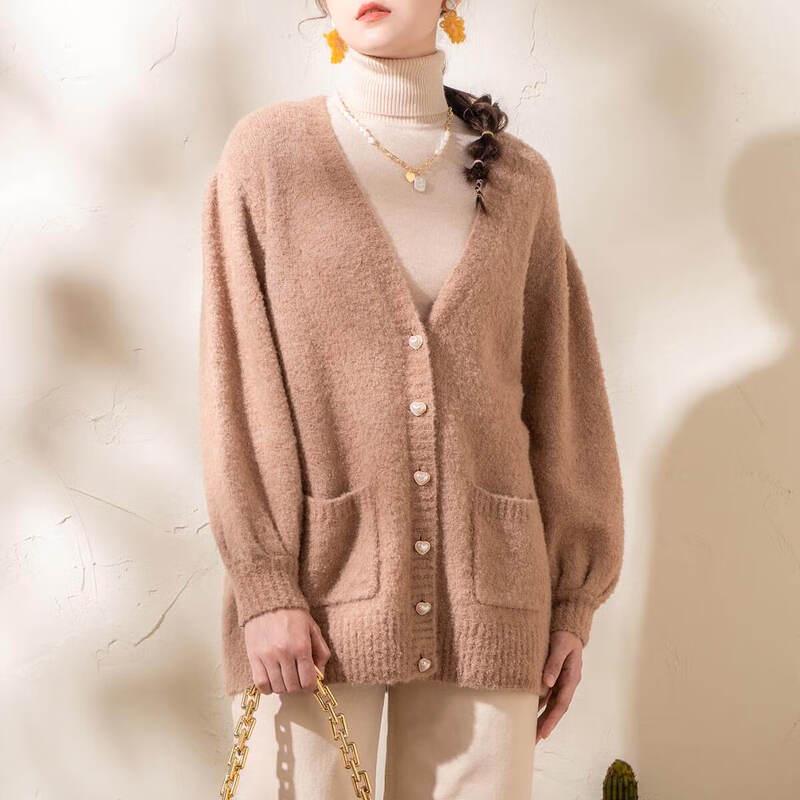 Sinoford Women's V-Neck Knitted Cardigan