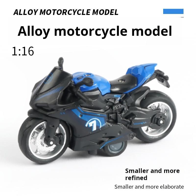 1:16 Scale Motorcycle Street Sport Bike Adv Motorcycle Simulation Die-Cast Model Collectible Ornament Toy Car Boys Pull Back