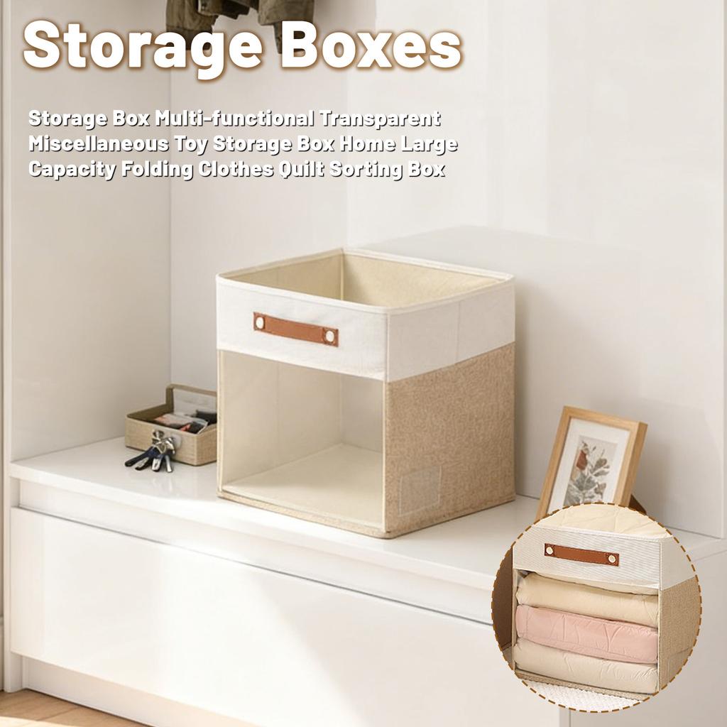 Storage Box Multi,functional Transparent Miscellaneous Toy Storage Box Home Large Capacity Folding Clothes Quilt Sorting Box