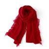 Women's 100% Pure Cashmere Scarf - 2024 Autumn/Winter Korean Style Tassel Knitted Shawl