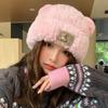 Warm Y2K Bear Ear Hat Cute Beanies Caps Fashion Winter Plush Bear Hat  Women