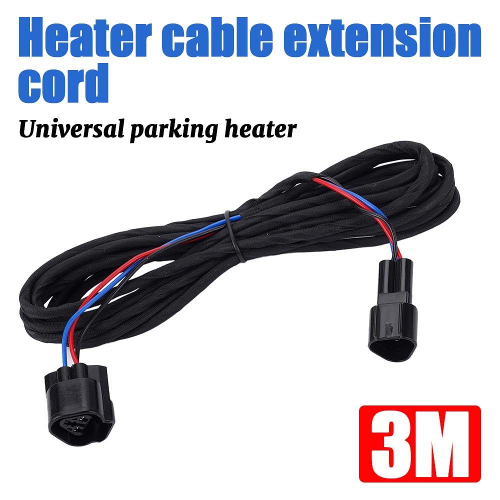 2/3/4M Wiring Harness Kit Black Plug Dual Head Parking Heater Universal LCD Switch Parking Heater Extension Cable for Truck Van
