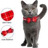 3 Piece Bowtie Dog Collar And Leash Set, Adjustable Plaid Dog Bowtie Collar Set