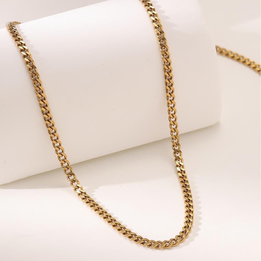 Simple Twist Chain Blade Chain Bead Chain Titanium Steel Basic Plain Chain Jewelry Stainless Steel Necklace