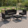 Day and Night - Day and Night 5-piece Garden Furniture Set and Black Synthetic Rattan Cushions