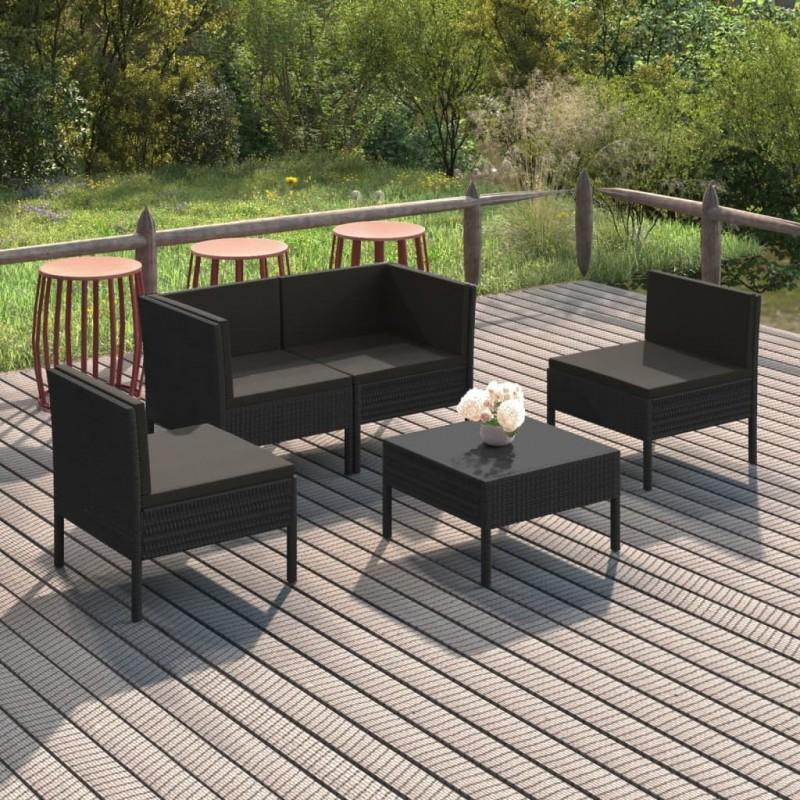 Day and Night - Day and Night 5-piece Garden Furniture Set and Black Synthetic Rattan Cushions