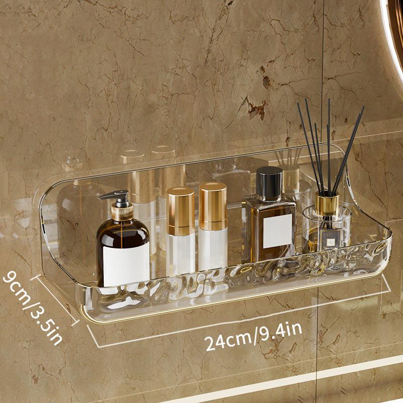 

Акриловая полка для ванной комнаты без сверления, стойка для хранения в душе, полка для хранения косметики на умывальник, настенный органайзер для туалета, держатель для шампуня L
