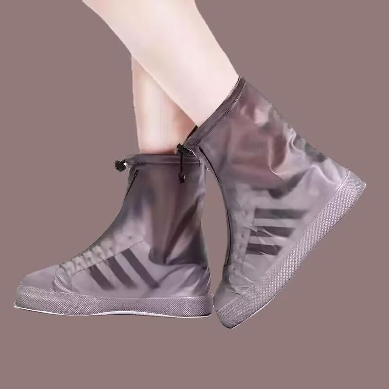 Unisex PVC Waterproof High-Top Non-Slip Shoe Covers for Travel