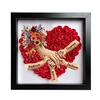 Personalized Mommy Holding Hands Shadow Box with Ring And Manicure Custom Names Floral Heart