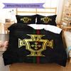 Portugal National Football Team Pattern Bedding,Quilt Set Quilt Cover Pillowcase Home Birthday Gift(1 * duvet cover + 2 * pillowcase, without core)