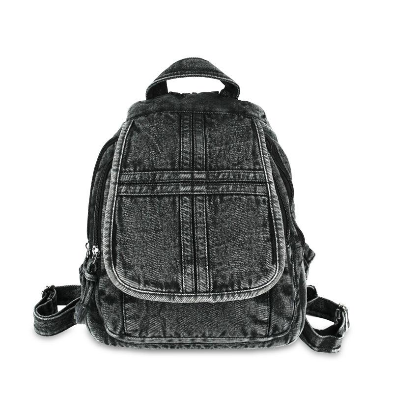 Denim Backpack for Women – Vintage Washed Jeans Style School Bag – Perfect for Casual Wear & Campus Life