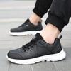 Black Shoes Sneakers Leather Waterproof and Non-slip Running Shoes Soft Sole Lightweight Travel Shoes