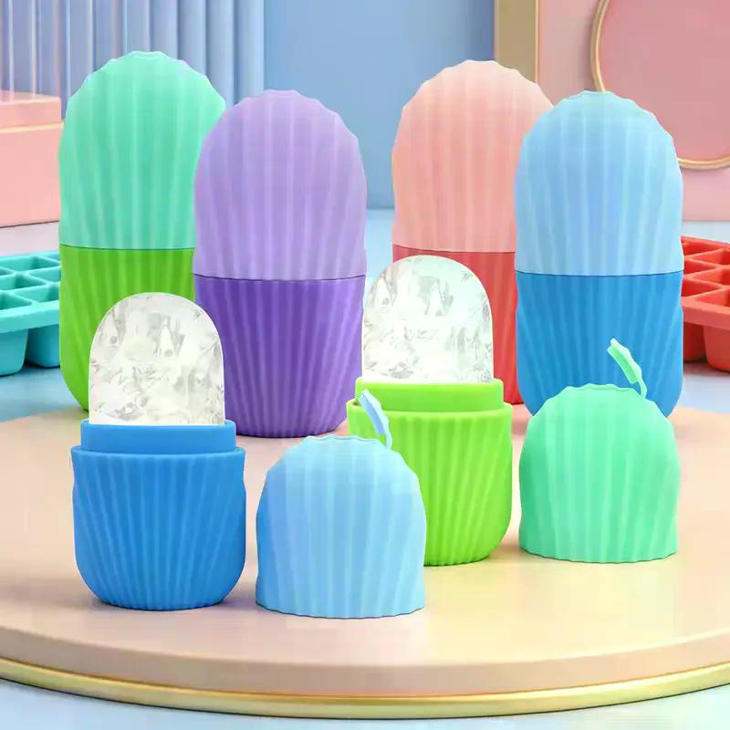 Silicone Cube Trays Facial Eye Roller Ice Ball Beauty Face Lifting Massager Contouring Reduce Acne Skin Care Tool Reusable