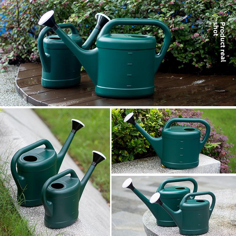 3-10L Large Capacity Plastic Watering Can with Long Spout for Home and Garden Use