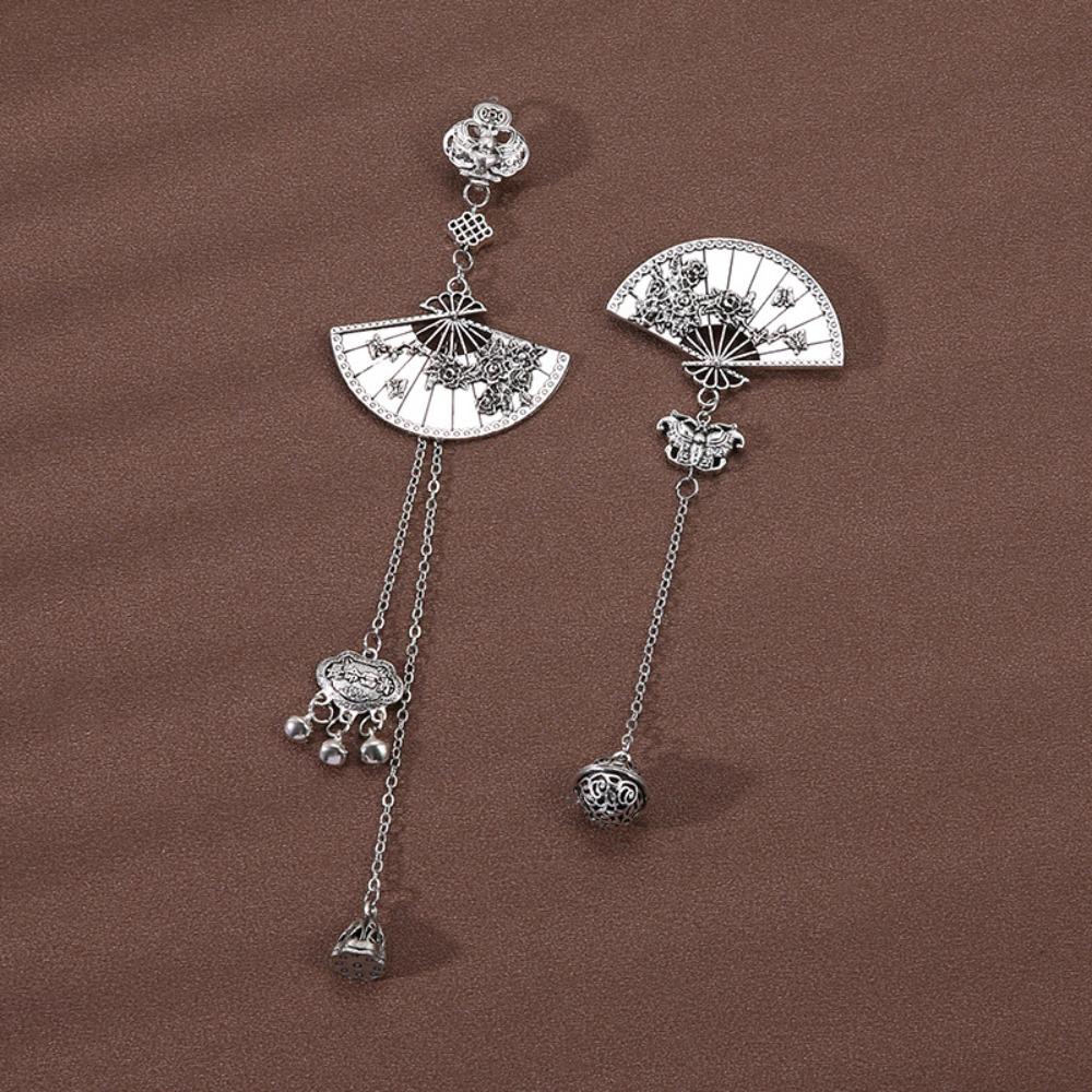 Silver Plated Women's Accessories Chinese Style Brooch Fan-Shaped Pin Plum Blossom Brooch