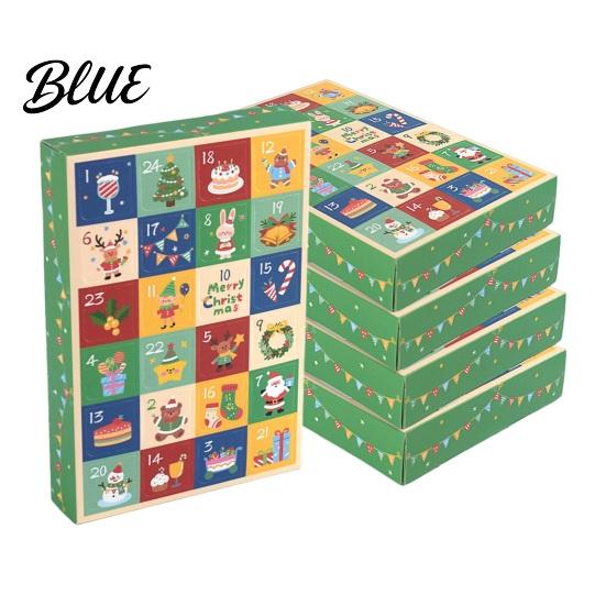 Kids Advent Calendar 5Pcs 24-Day Christmas Box, Blank Gift Box with Holiday Ritual Toy Set Pull-Tab Windows, Countdown Surprise Container, Party Favor
