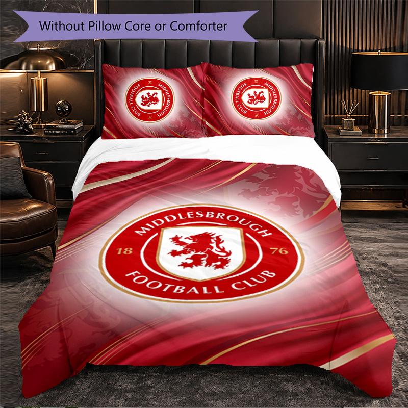 Biancheria da letto a tema Middlesbrough Set 3 pezzi Copripiumino Biancheria da letto decorativa per camera da letto di adolescenti Decorazione per la casa
