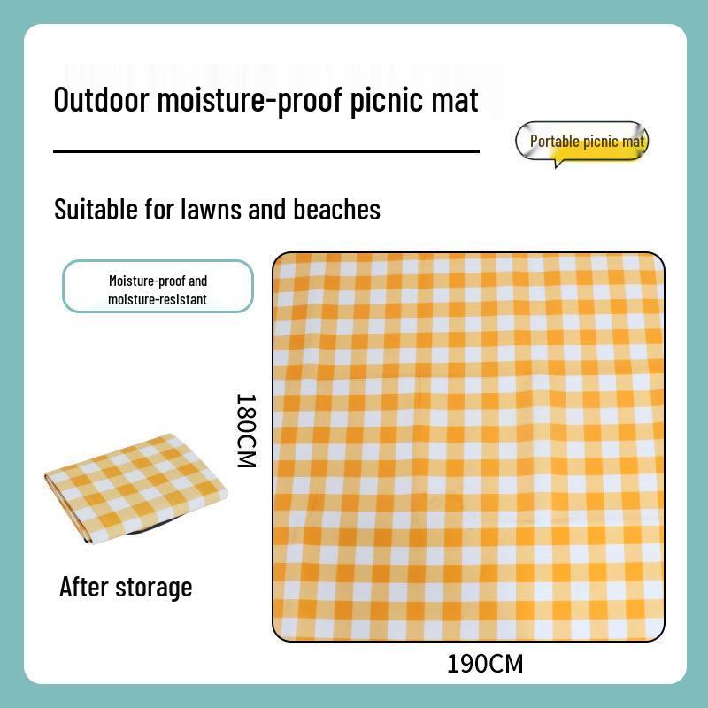 Влагозащитный Пикниковый Коврик для улицы - Водонепроницаемая Алюминиевая Фольга, Многофункциональный, Утолщенный Дизайн. 190*180cm