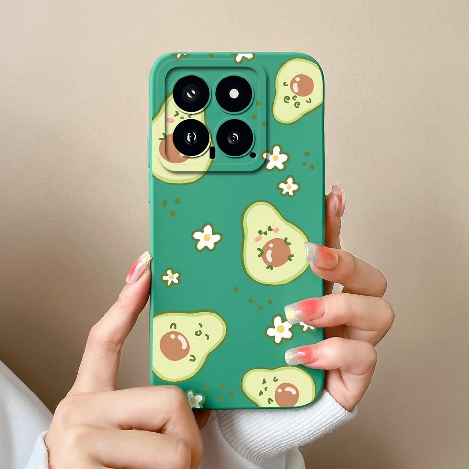 Case For Xiaomi 14 Pro Cartoon Soft Smooth Liquid Silicone Full Protection Shockproof Bumper For Xiaomi14 14Pro Back Cover Capa