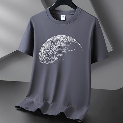 Sketch 10 Colors Pure Cotton Men T-shirt Round Neck Short Sleeve Loose Mans Tee Shirt Large Size S-6XL