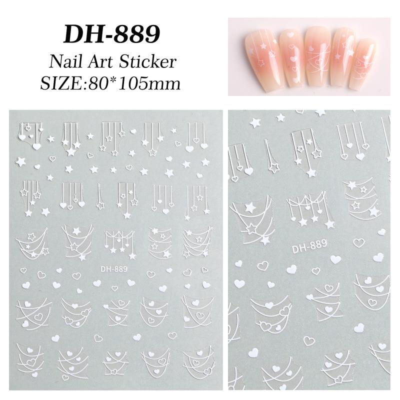 Skinnende Stjerne Negleklistremerker Fransk Utsøkte Negledekorasjoner Klistremerker DIY Selvklebende Neglekunst Sjarm Tilbehør