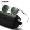 Óculos de Sol Quadrados Masculinos KDEAM Lente Polarizada Armação de Material TR90 Dobradiças de Aço Inoxidável com Mola Óculos de Sol para Pesca KD393