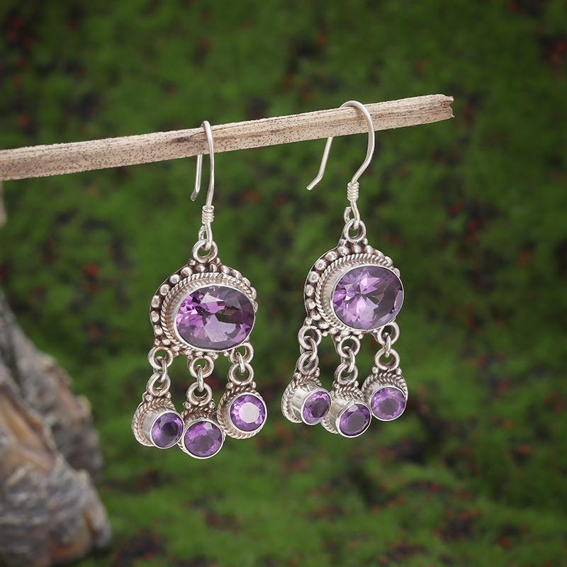 Retro Ethnic Style Red Zircon Earrings for Women, Elegant Earrings Accessories