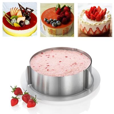 5PCS Einstellbare Mousse Ring Runde & Quadratische Kuchen Form Edelstahl Backform Gebäck Dessert Zubehör Kuchen Dekorieren Werkzeug