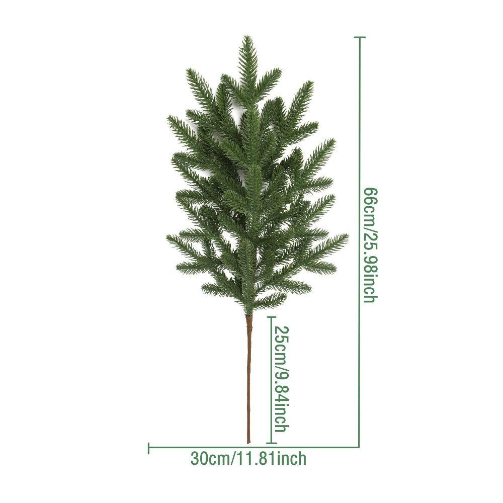 Flocking Green Artificial Pine Branches DIY Wreath Plastic Simulation Ceder Branches Photo Props Christmas Pine Stem