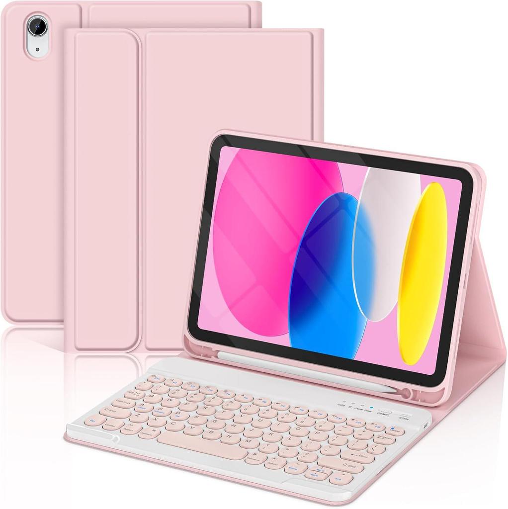 Redmi Pad 2 Tablet Case with Detachable Bluetooth Keyboard, Pen Slot, Round Cap, and Bluetooth Mouse