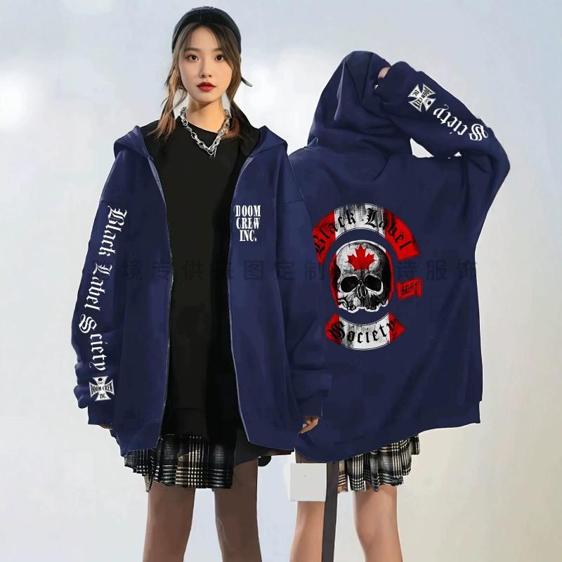 BLS Skull Print Hoodie Loose Fit Unisex Streetwear Sweatshirt Teens