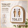 Eenvoudig te installeren Toiletborden Toilet Vrouwen Man Buxushout Materiaal Houten Naamplaat Wanddecoratie Toiletbord
