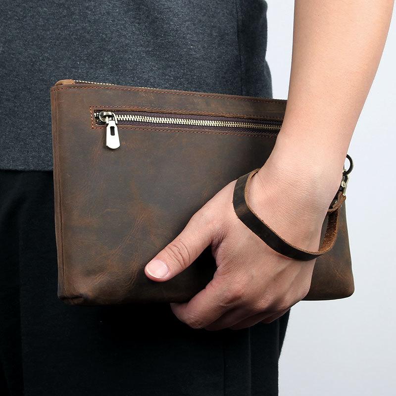 Cool Fashion Leather Clutch Wallet Evening Party Hand Purse For Men Women Male Female Zipper Long Purse Big Leather Wallet