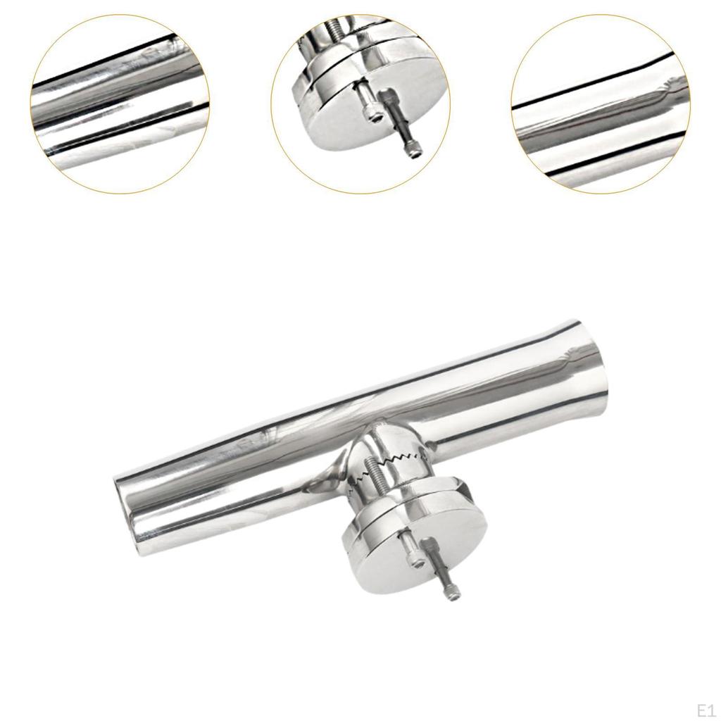 Fishing Rod Holder for Boat with Clamp Yacht Stainless Steel Marine Drain Holes