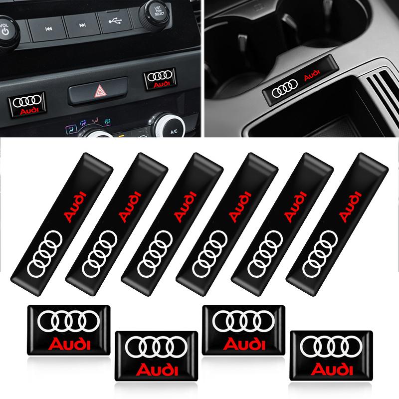 2026 10Pcs 3D For Audi A1 A3 8P 8V A4 A5 A6 A7 A8 Q3 Q5 Q7 Q8 Sline Car Styling Epoxy Emblem Stickers Auto Interior Badge Accessories