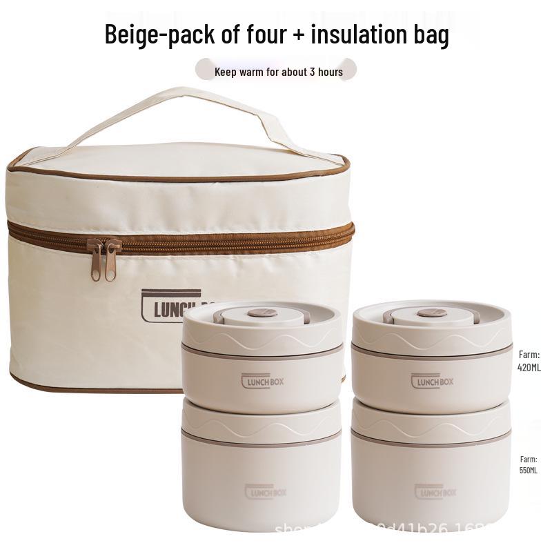 Nepropustný vícevrstvý izolovaný obědový box z nerezové oceli 304 pro kancelář a školu, vhodný do mikrovlnné trouby a přenosný