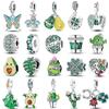 92 Styles Original Copper Green Series Cactus Avocado Clover Charms Bracelet Pendant Diy Clip Beads Women'S Jewelry