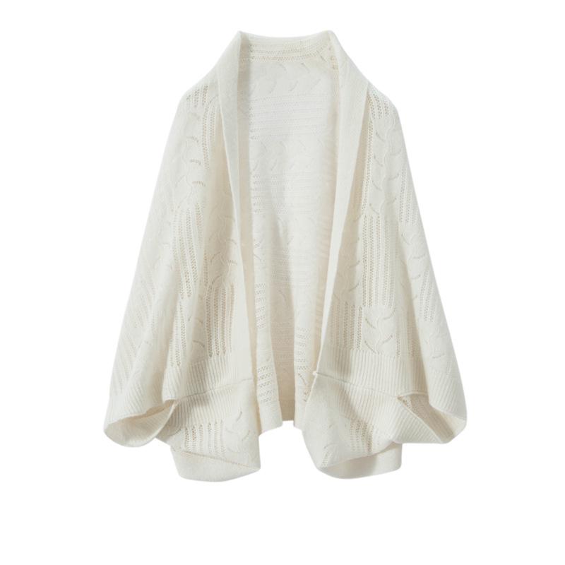 Women's Ethnic Style Cashmere Shawl-Scarf: 2-in-1 Fashionable Hollow Jacquard Cape