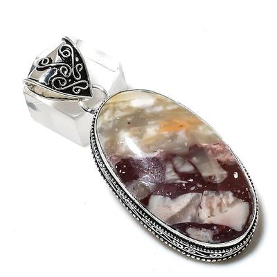 Natural Wild Horse Gemstone Handmade 925 Sterling Silver Pendant 2.40" O2y92