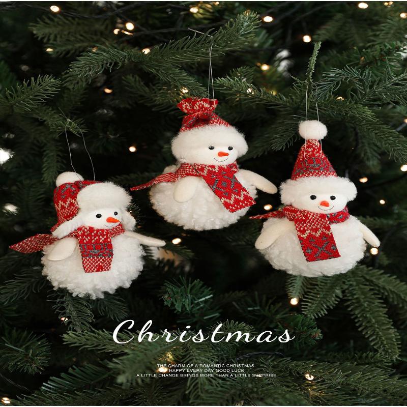 Weihnachten Plüsch Schneemann Anhänger Weihnachtsbaum Hängend Lieblich Schöner Anhänger Szene Dekorieren Weihnachtsbaum Hängende Ornamente