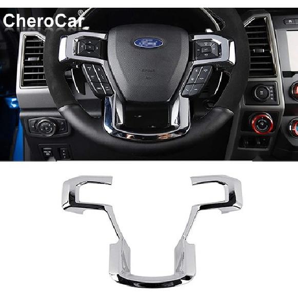 Steering Wheel Moulding Chrome Cover Trim for 15+ Ford F150 F250 F350 Super Duty