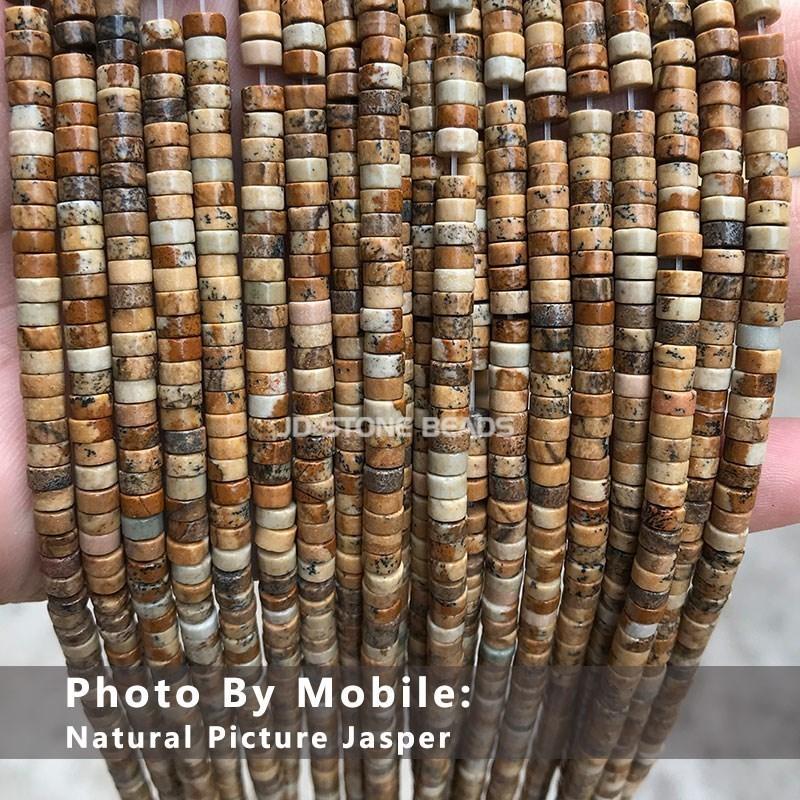 4x2mm Natural Pink Opal Turquoise Jasper Rondelle Beads Cylinder Flat Loose Spacer Bead For Jewelry Making Diy Bracelet Necklace