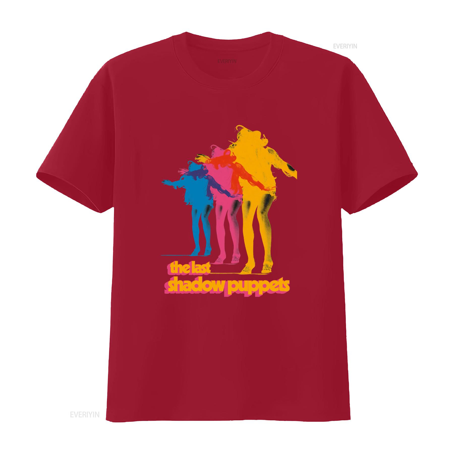 Sale The Last Shadow Puppets Colorful Silhouette Print T Shirt For  vintage Washed Casual Soft Slightly graphic S
