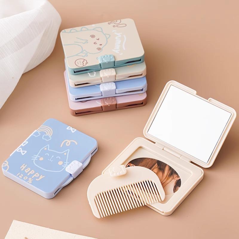

Portable Flip Mirror, Comb Mirror 2-in-1 One Size белый