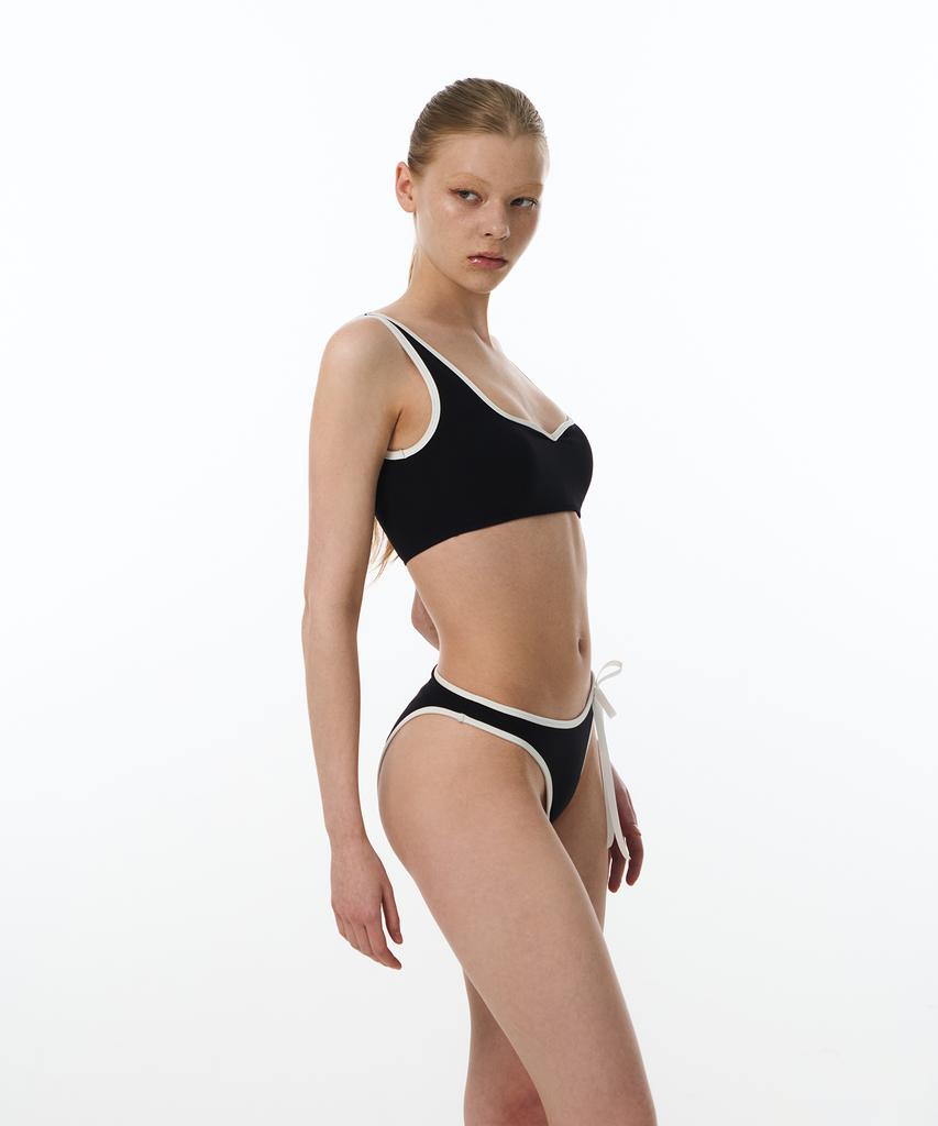 VINAJ Ribbon Line Mini Short Bikini Panties (Black)