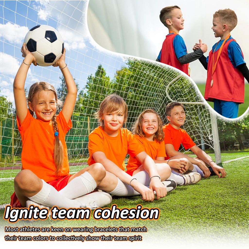 50Pcs Team Bracelets Bulk Sports Game Day Cheerleader Bracelet Adjustable Handmade Cheer Bracelet for Softball Baseball Football